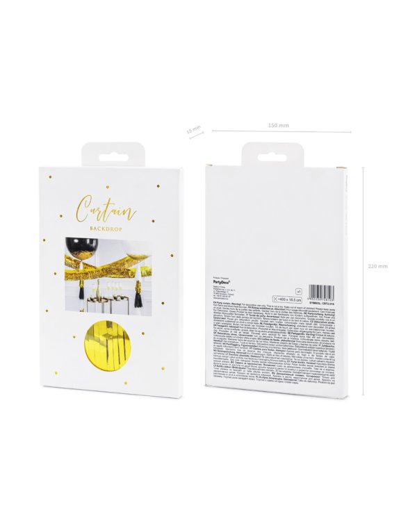 Party curtain, gold, 18.5 x 400cm