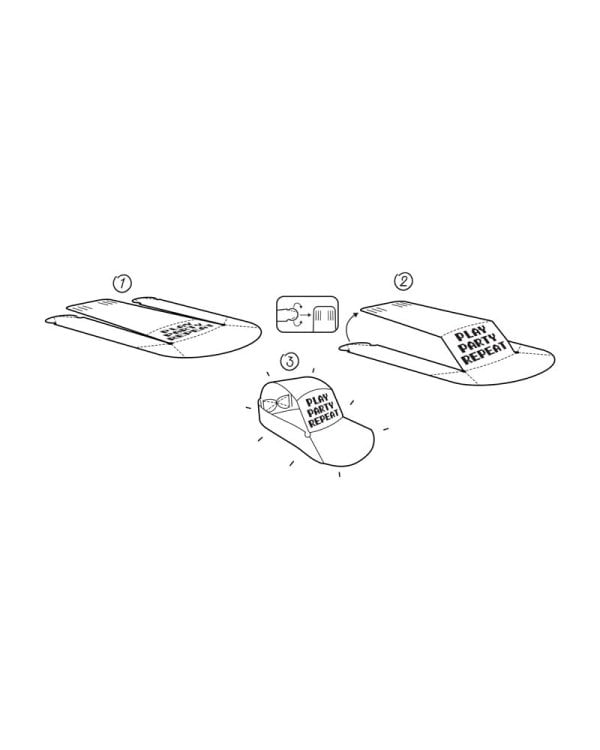 Paper hats Gamer, 38.5x18.5 cm, black (1 pkt / 6 pc.)