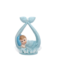 Figurine Boy in a scarf, blue, 11cm