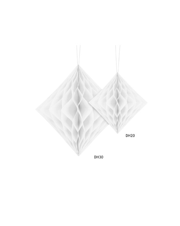 Honeycomb Diamond, white, 30cm