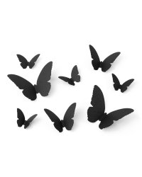 Paper Moth Decoration, black, 6-12cm (1 pkt / 30 pc.)