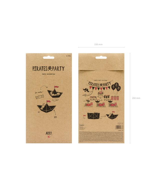 Paper decorations Pirates Party - Boats, 19x10x14cm (1 pkt / 6 pc.)