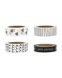 Decorative tape Black&White, mix (1 pkt / 4 pc.)