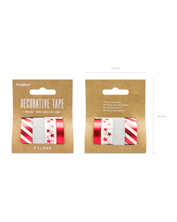 Decorative tape, mix (1 pkt / 4 pc.)