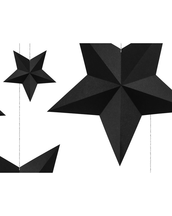 Decoration Stars, black (1 pkt / 6 pc.)