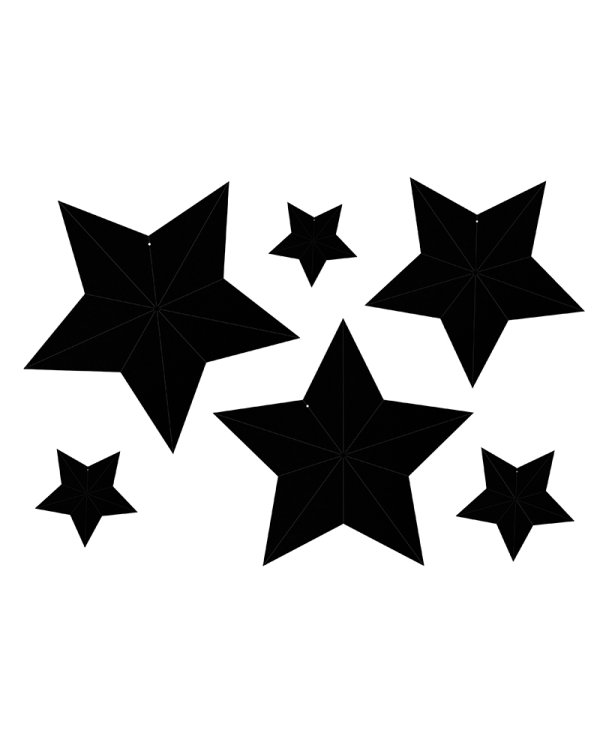 Decoration Stars, black (1 pkt / 6 pc.)