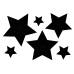 Decoration Stars, black (1 pkt / 6 pc.)