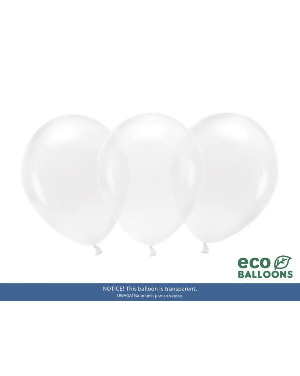 Eco Balloons 26cm, crystal clear (1 pkt / 100 pc.)