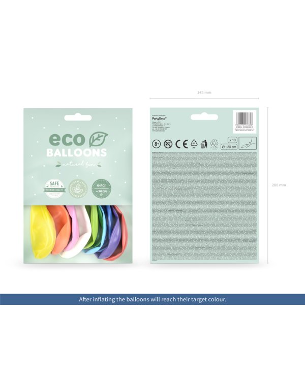 Eco Balloons 26cm metallic, mix (1 pkt / 10 pc.)