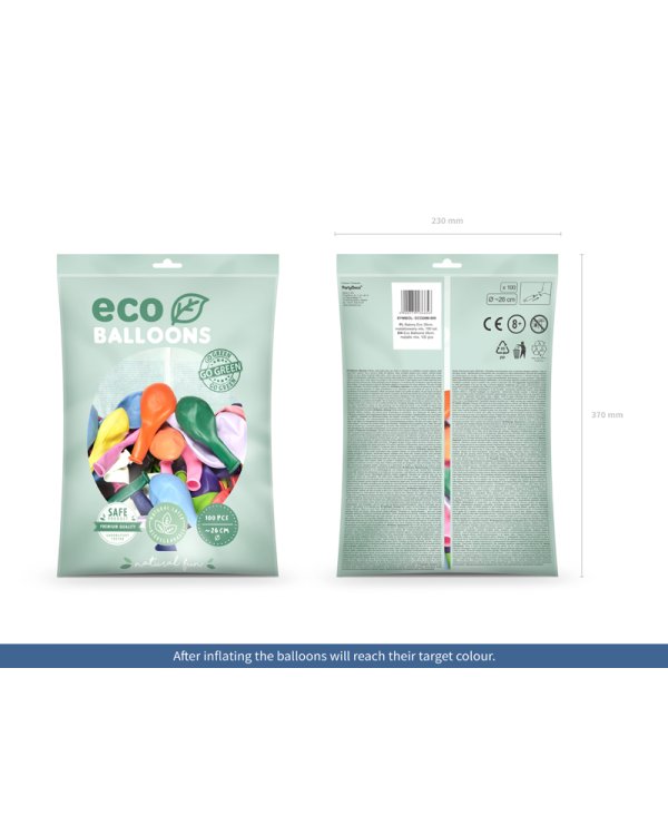 Eco Balloons 26cm metallic, mix (1 pkt / 100 pc.)