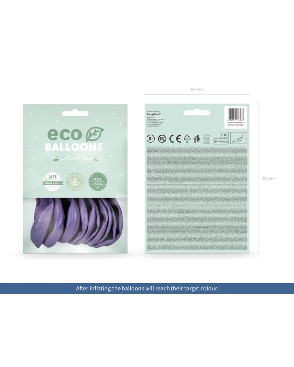 Eco Balloons 26cm metallic, lavender (1 pkt / 10 pc.)