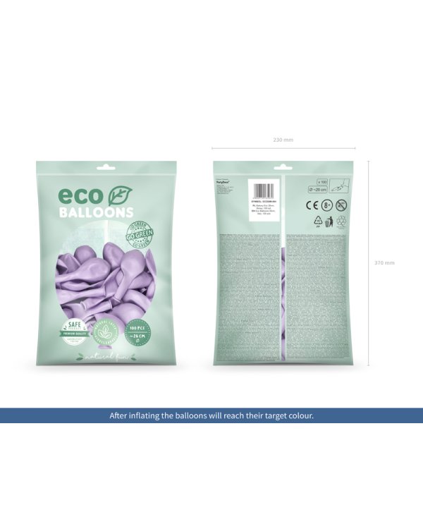 Eco Balloons 26cm metallic, lilac (1 pkt / 100 pc.)