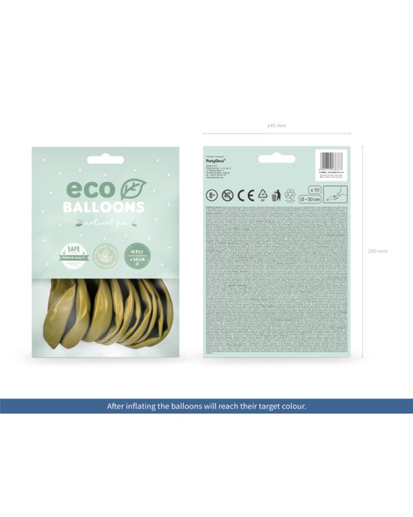 Eco Balloons 26cm metallic, light gold (1 pkt / 10 pc.)