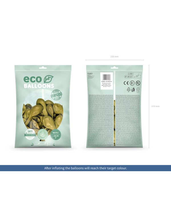 Eco Balloons 26cm metallic, light gold (1 pkt / 100 pc.)
