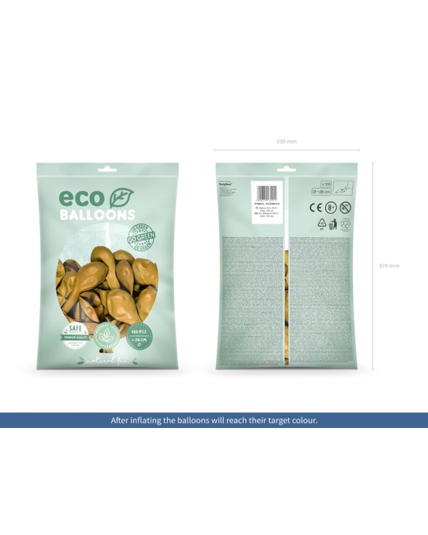 Eco Balloons 26cm metallic, gold (1 pkt / 100 pc.)