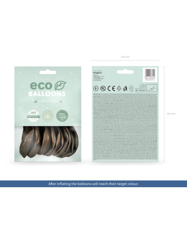 Eco Balloons 26cm metallic, brown (1 pkt / 10 pc.)