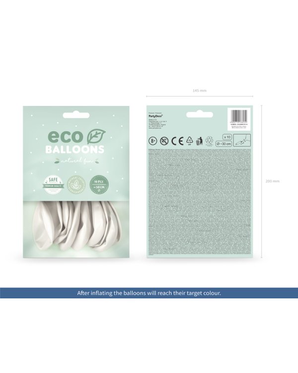 Eco Balloons 26cm metallic, pearl (1 pkt / 10 pc.)