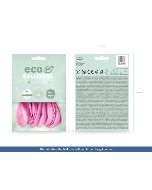 Eco Balloons 26cm metallic, pink (1 pkt / 10 pc.)