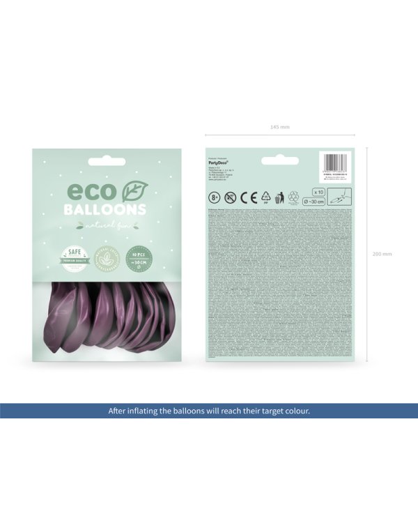 Eco Balloons 26cm metallic, deep red (1 pkt / 10 pc.)