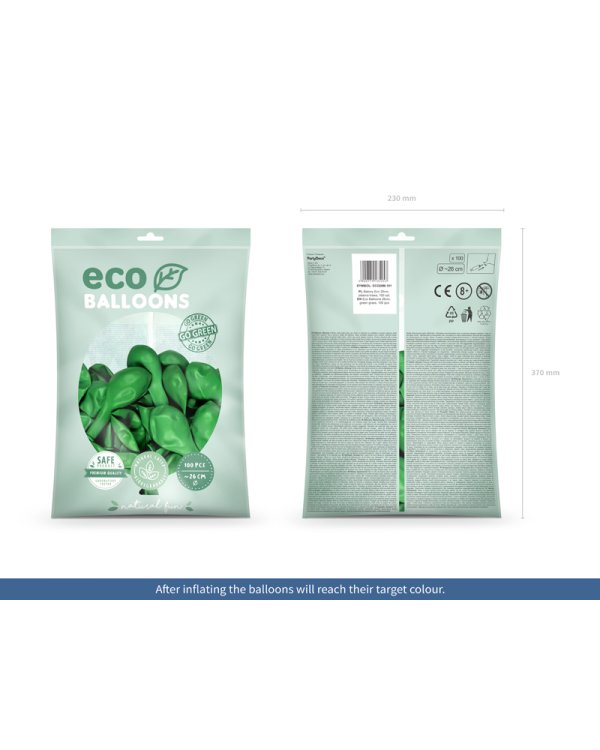 Eco Balloons 26cm metallic, green grass (1 pkt / 100 pc.)