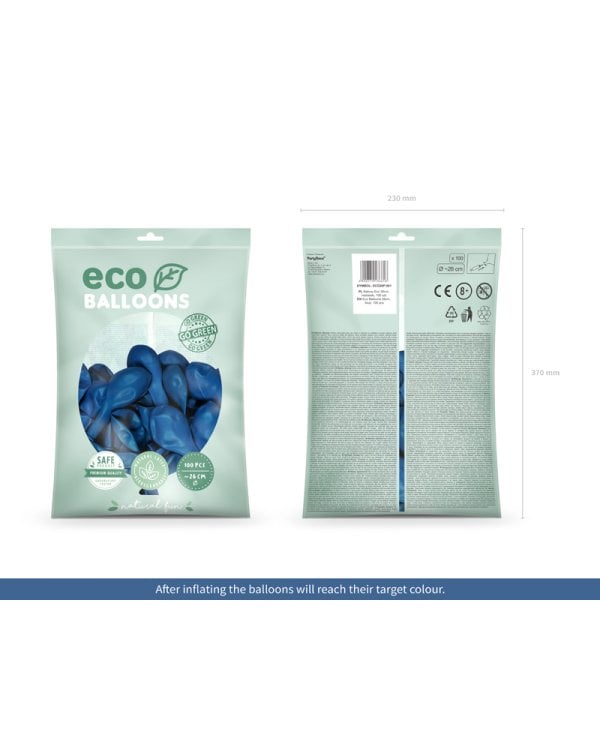 Eco Balloons 26cm pastel, blue (1 pkt / 100 pc.)