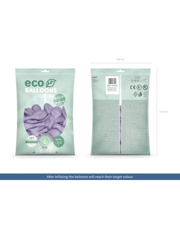 Eco Balloons 26cm pastel, light lilac (1 pkt / 100 pc.)