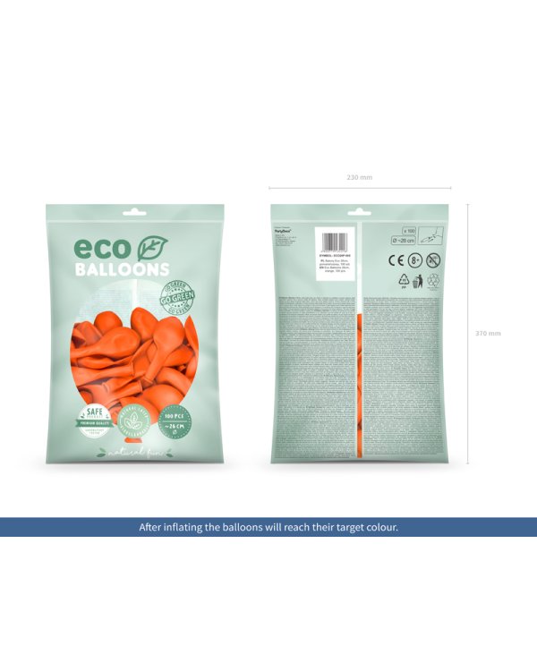 Eco Balloons 26cm pastel, orange (1 pkt / 100 pc.)