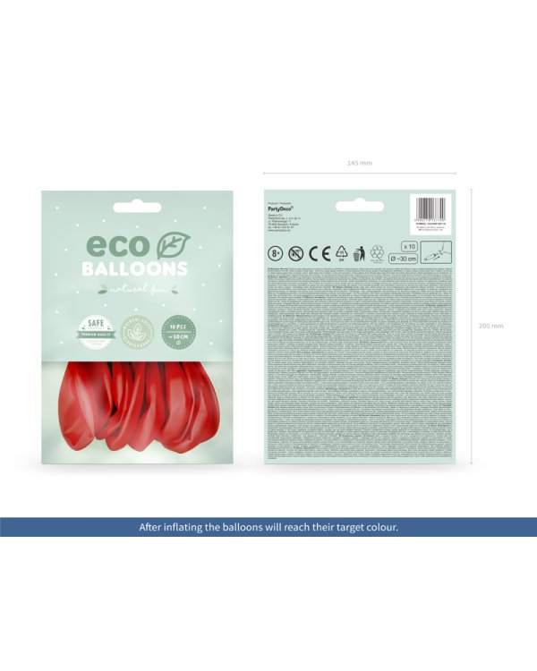 Eco Balloons 26cm pastel, red (1 pkt / 10 pc.)