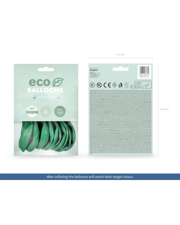 Eco Balloons 26cm pastel, green (1 pkt / 10 pc.)