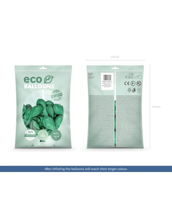 Eco Balloons 26cm pastel, green (1 pkt / 100 pc.)