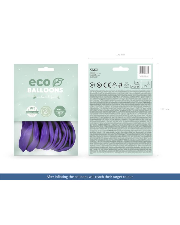 Eco Balloons 26cm pastel, violet (1 pkt / 10 pc.)