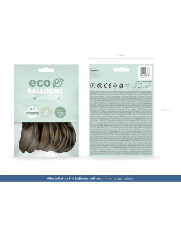 Eco Balloons 26cm pastel, brown (1 pkt / 10 pc.)