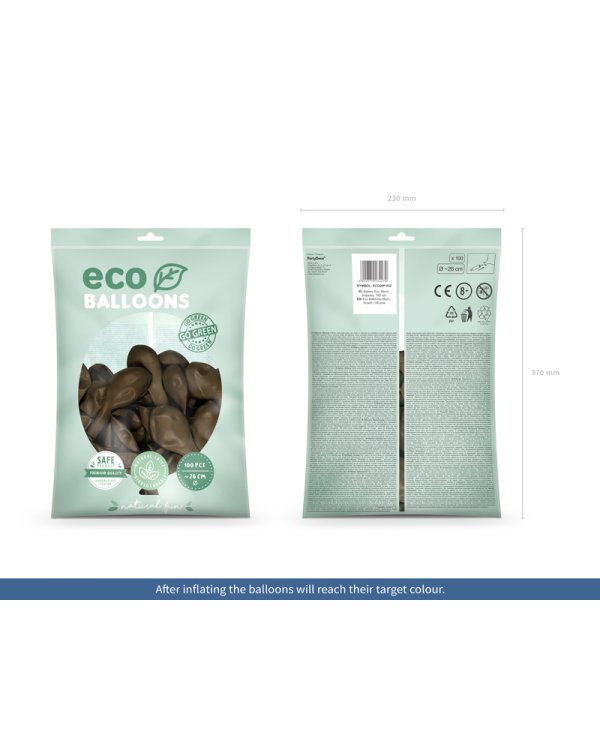 Eco Balloons 26cm pastel, brown (1 pkt / 100 pc.)