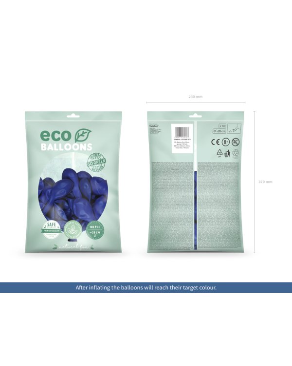 Eco Balloons 26cm pastel, navy blue (1 pkt / 100 pc.)