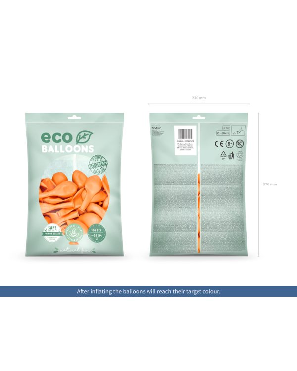 Eco Balloons 26cm pastel, peach (1 pkt / 100 pc.)