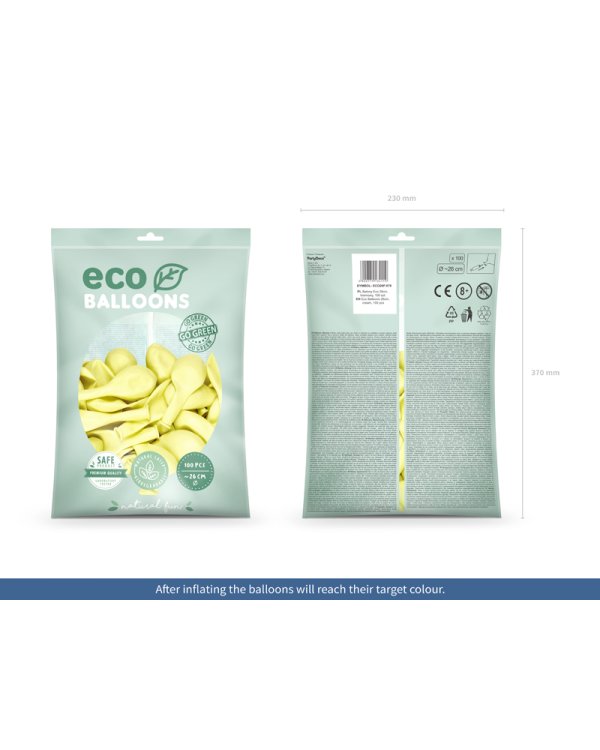 Eco Balloons 26cm pastel, cream (1 pkt / 100 pc.)