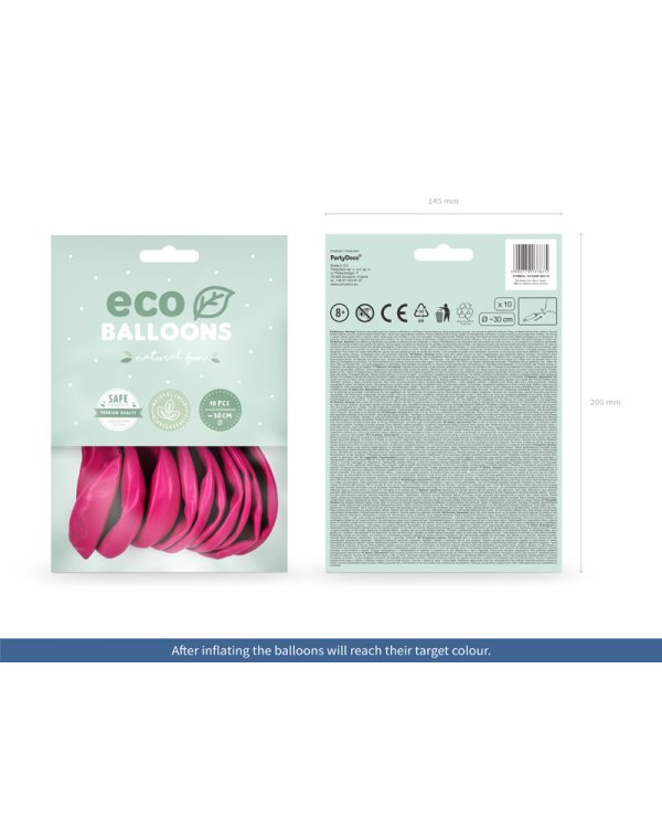 Eco Balloons 26cm pastel, fuchsia (1 pkt / 10 pc.)
