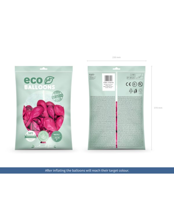 Eco Balloons 26cm pastel, fuchsia (1 pkt / 100 pc.)