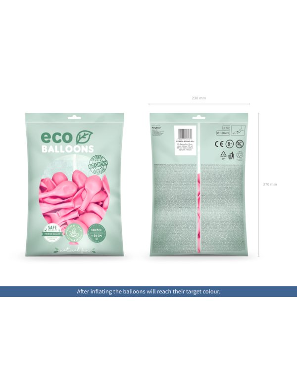 Eco Balloons 26cm pastel, light pink (1 pkt / 100 pc.)