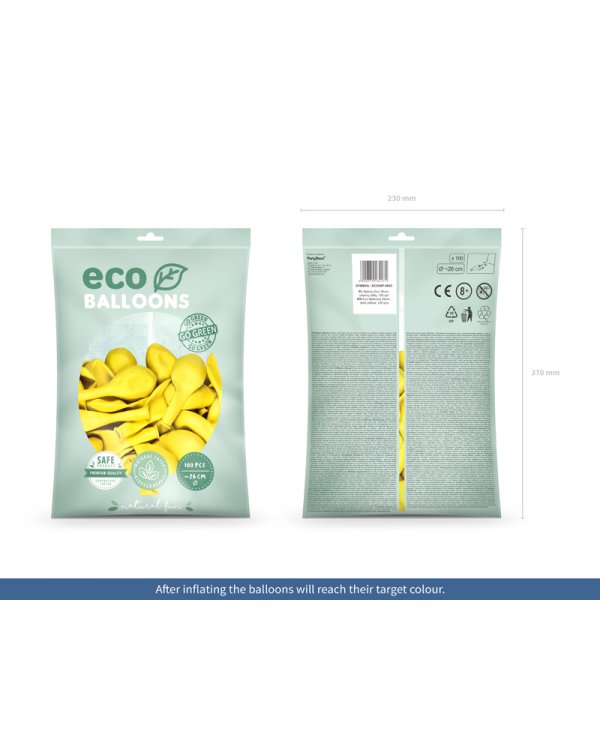 Eco Balloons 26cm pastel, dark yellow (1 pkt / 100 pc.)