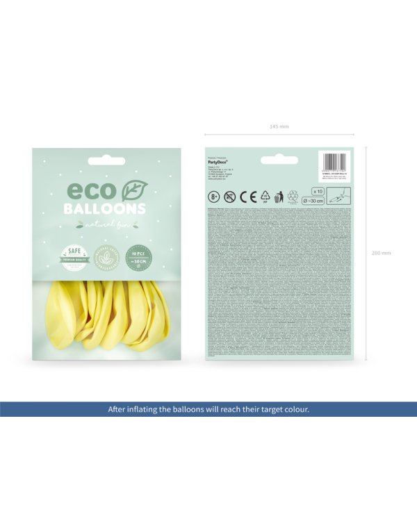Eco Balloons 26cm pastel, light yellow (1 pkt / 10 pc.)