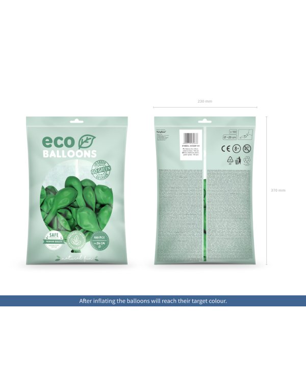 Eco Balloons 26cm pastel, green grass (1 pkt / 100 pc.)