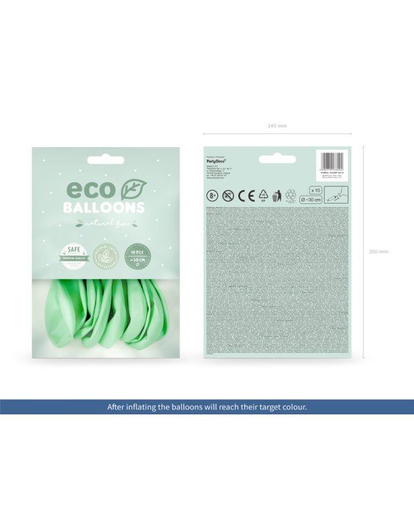 Eco Balloons 26cm pastel, mint (1 pkt / 10 pc.)