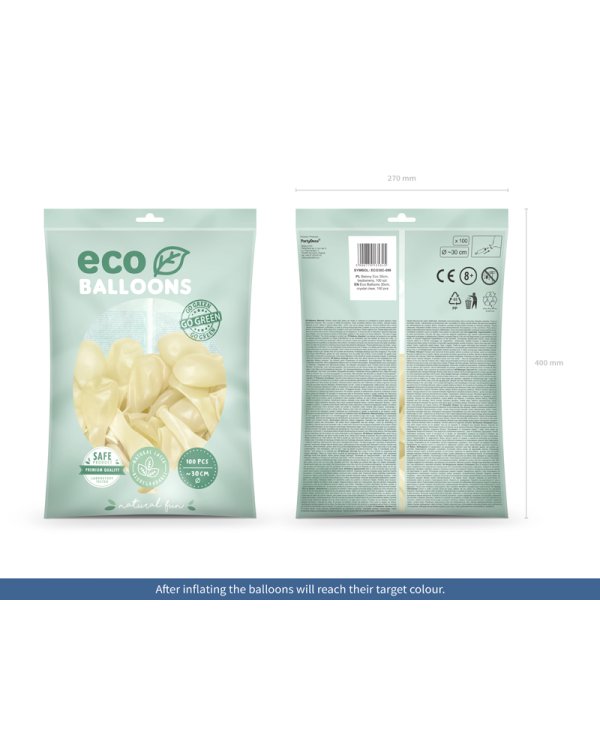Eco Balloons 30cm, crystal clear (1 pkt / 100 pc.)