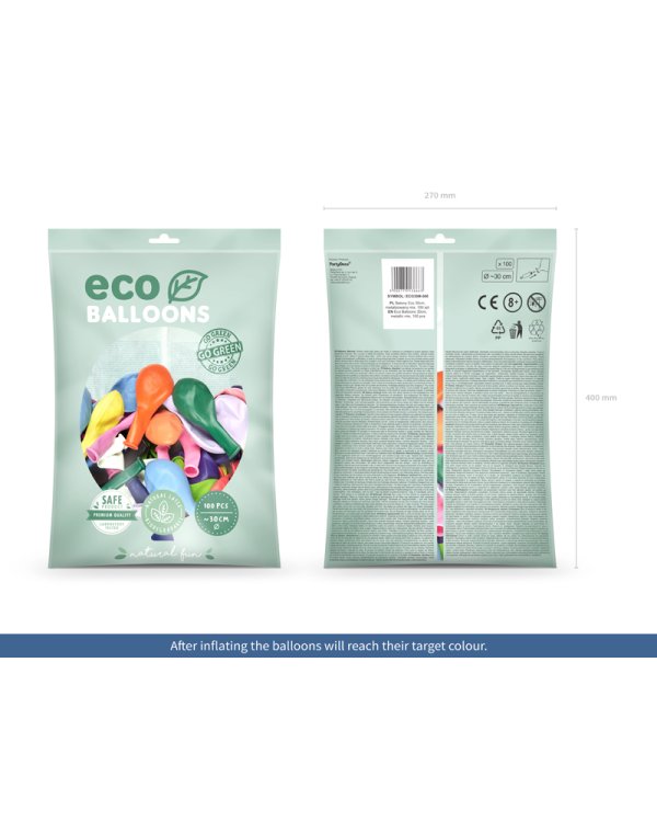 Eco Balloons 30cm metallic, mix (1 pkt / 100 pc.)