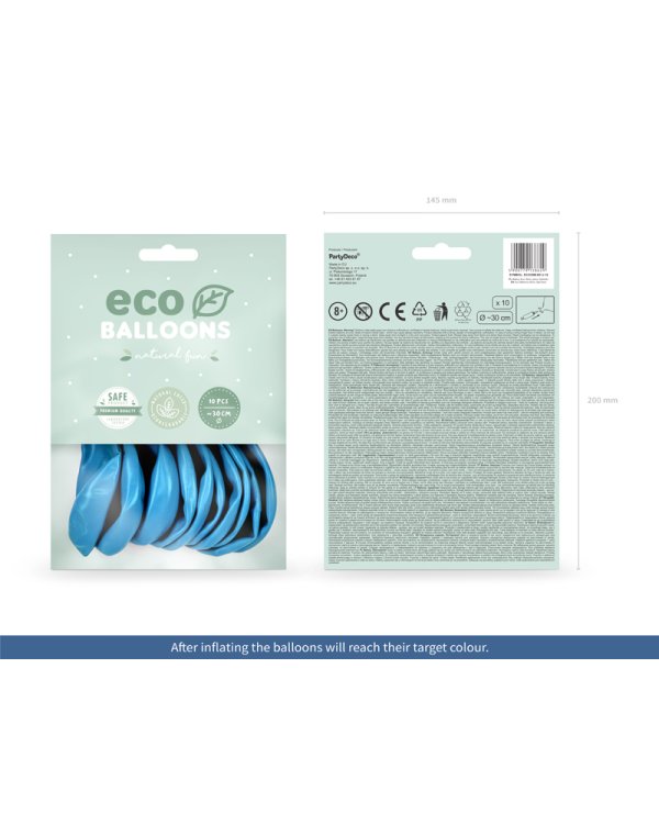 Eco Balloons 30cm metallic, light blue (1 pkt / 10 pc.)