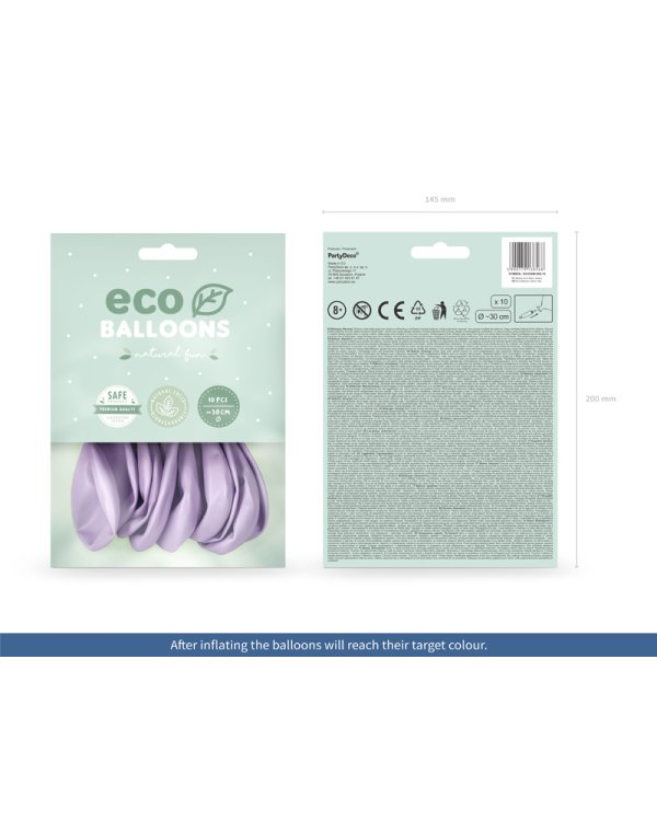 Eco Balloons 30cm metallic, lilac (1 pkt / 10 pc.)