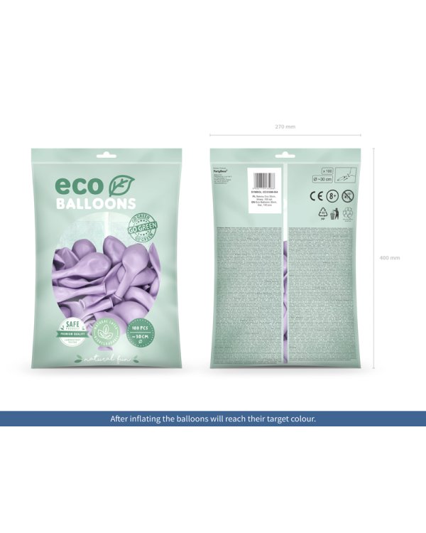 Eco Balloons 30cm metallic, lilac (1 pkt / 100 pc.)