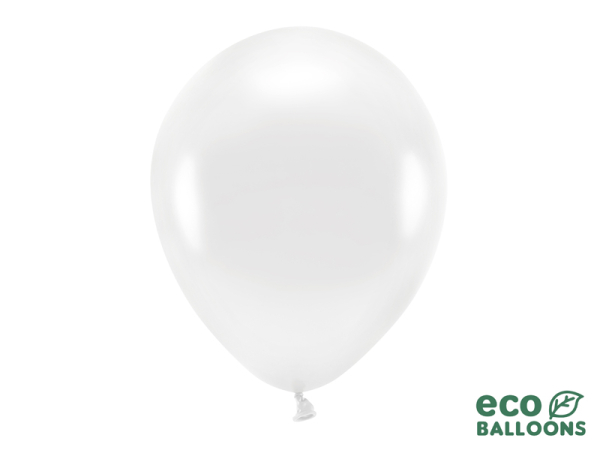 Eco Balloons 30cm metallic, white (1 pkt / 100 pc.)