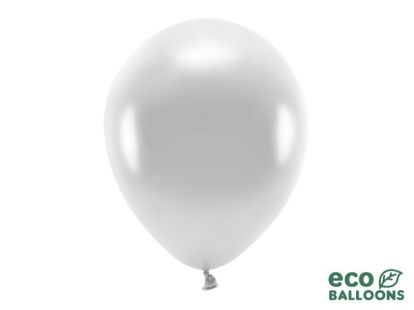 Eco Balloons 30cm metallic, silver (1 pkt / 100 pc.)
